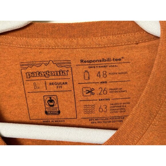 Patagonia Shirt Mens Large Shop Sticker Responsibili-Tee Short Sleeve - Picture 5 of 16